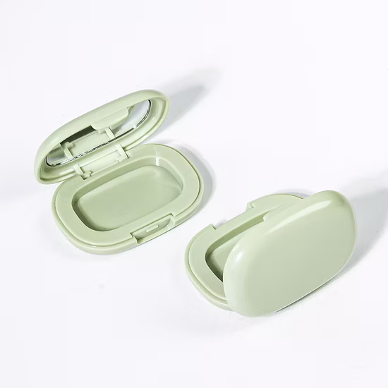 Kundenspezifischer, quadratischer, leerer Lidschatten-Puder-Kompaktbehälter aus Kunststoff